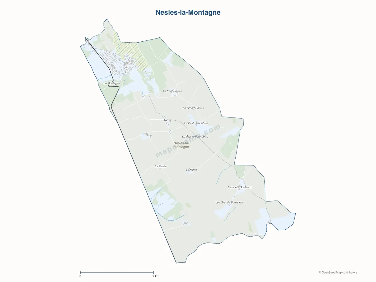 Carte de Nesles-la-Montagne à personnaliser