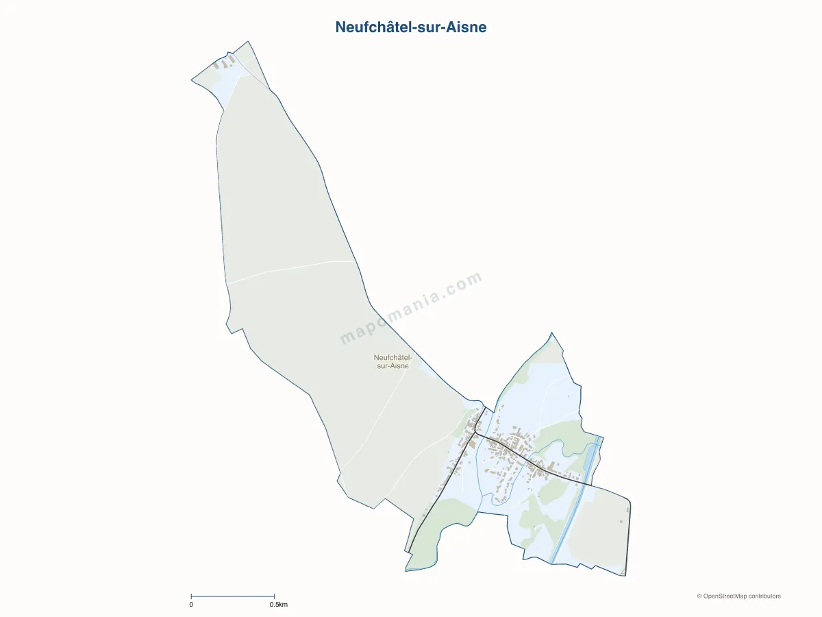 Carte de Neufchâtel-sur-Aisne à personnaliser