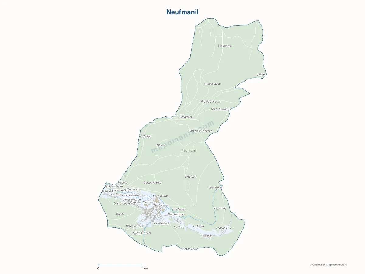 Carte de Neufmanil à personnaliser