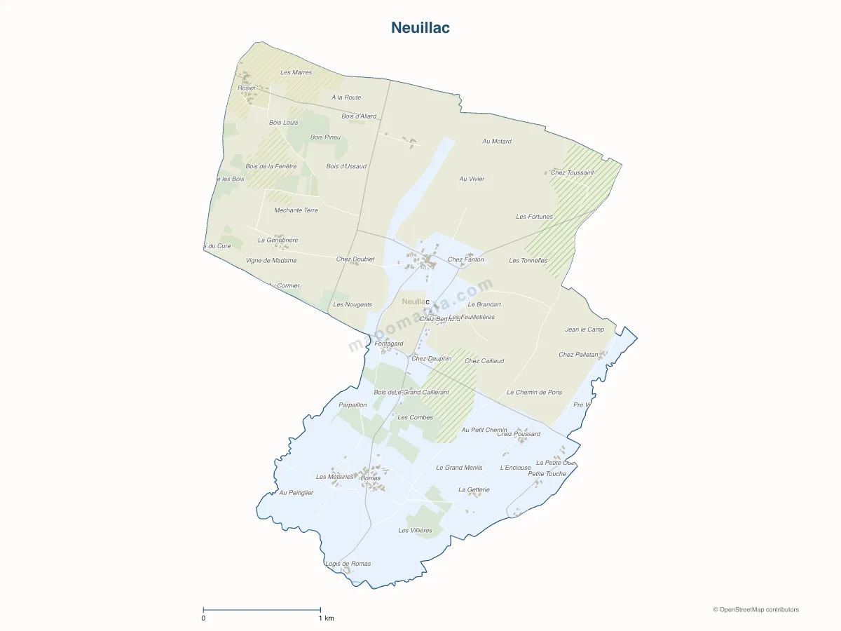 Carte de Neuillac à personnaliser