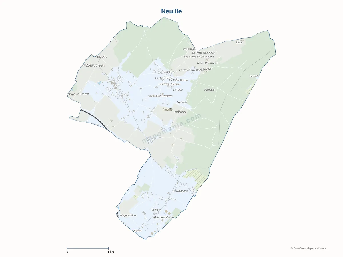 Carte de Neuillé à personnaliser