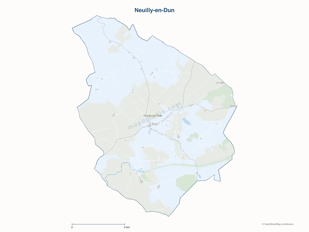 Carte de Neuilly-en-Dun à personnaliser