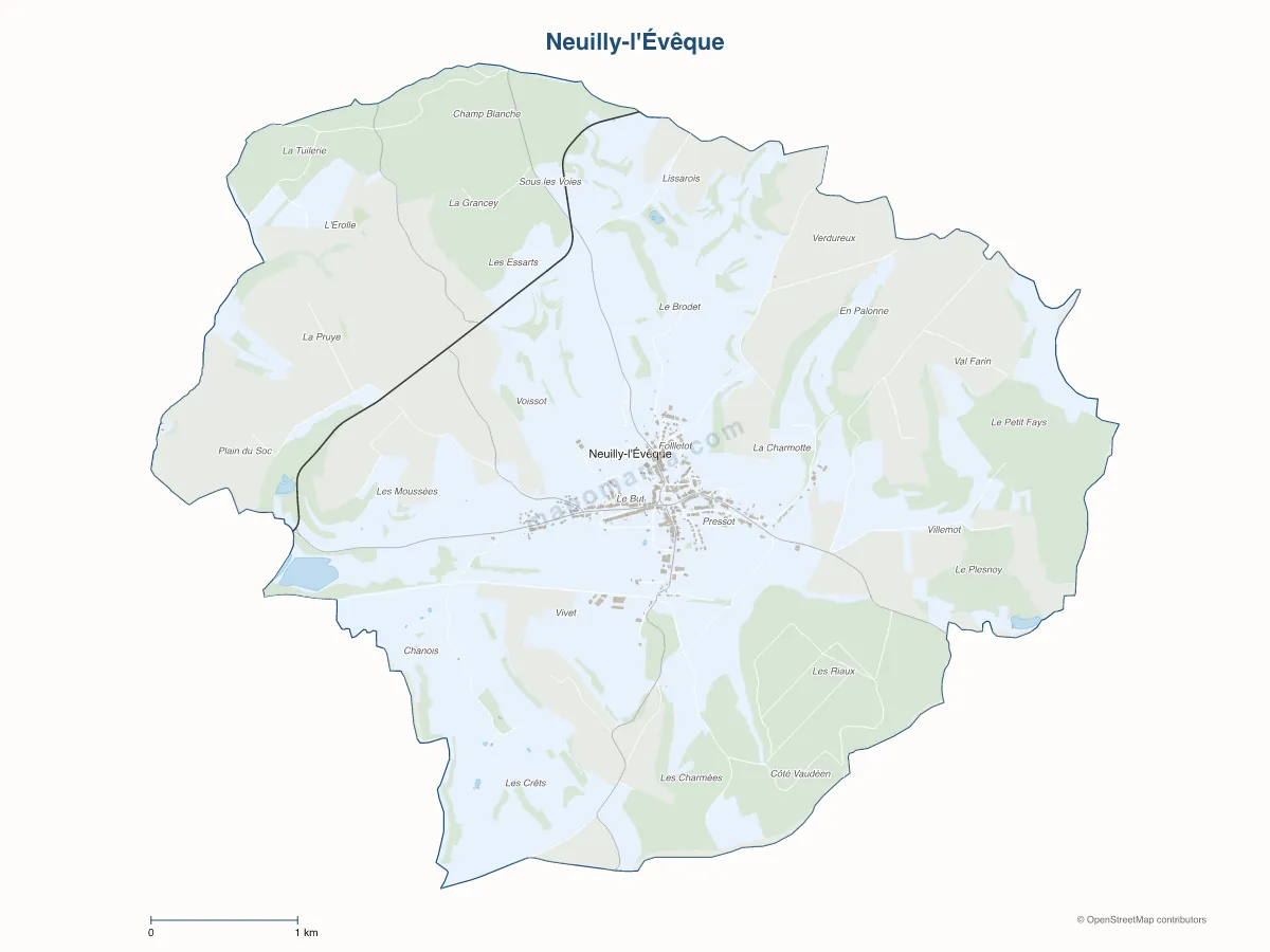 Carte de Neuilly-l'Évêque à personnaliser