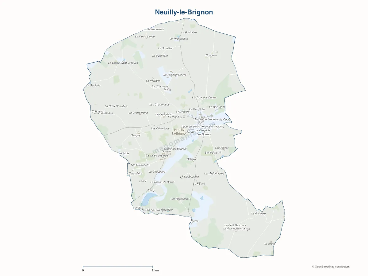 Carte de Neuilly-le-Brignon à personnaliser