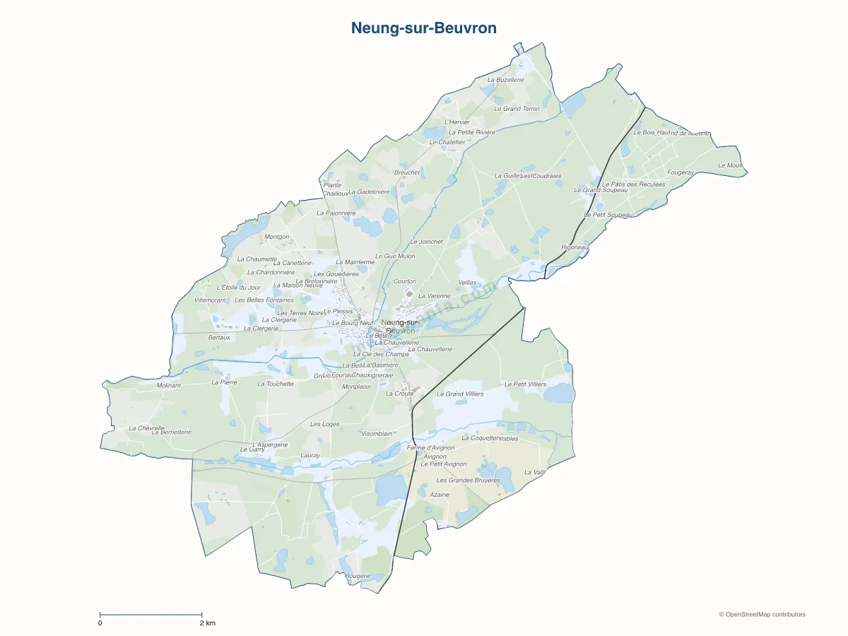 Carte de Neung-sur-Beuvron à personnaliser