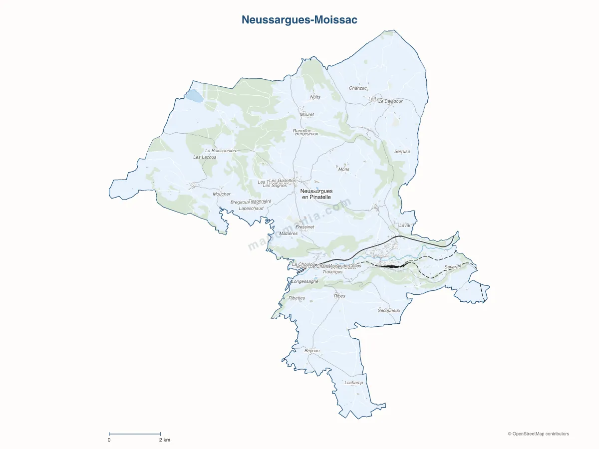 Carte de Neussargues-Moissac à personnaliser