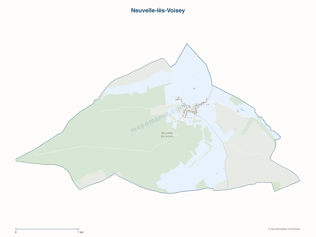 Carte de Neuvelle-lès-Voisey à personnaliser
