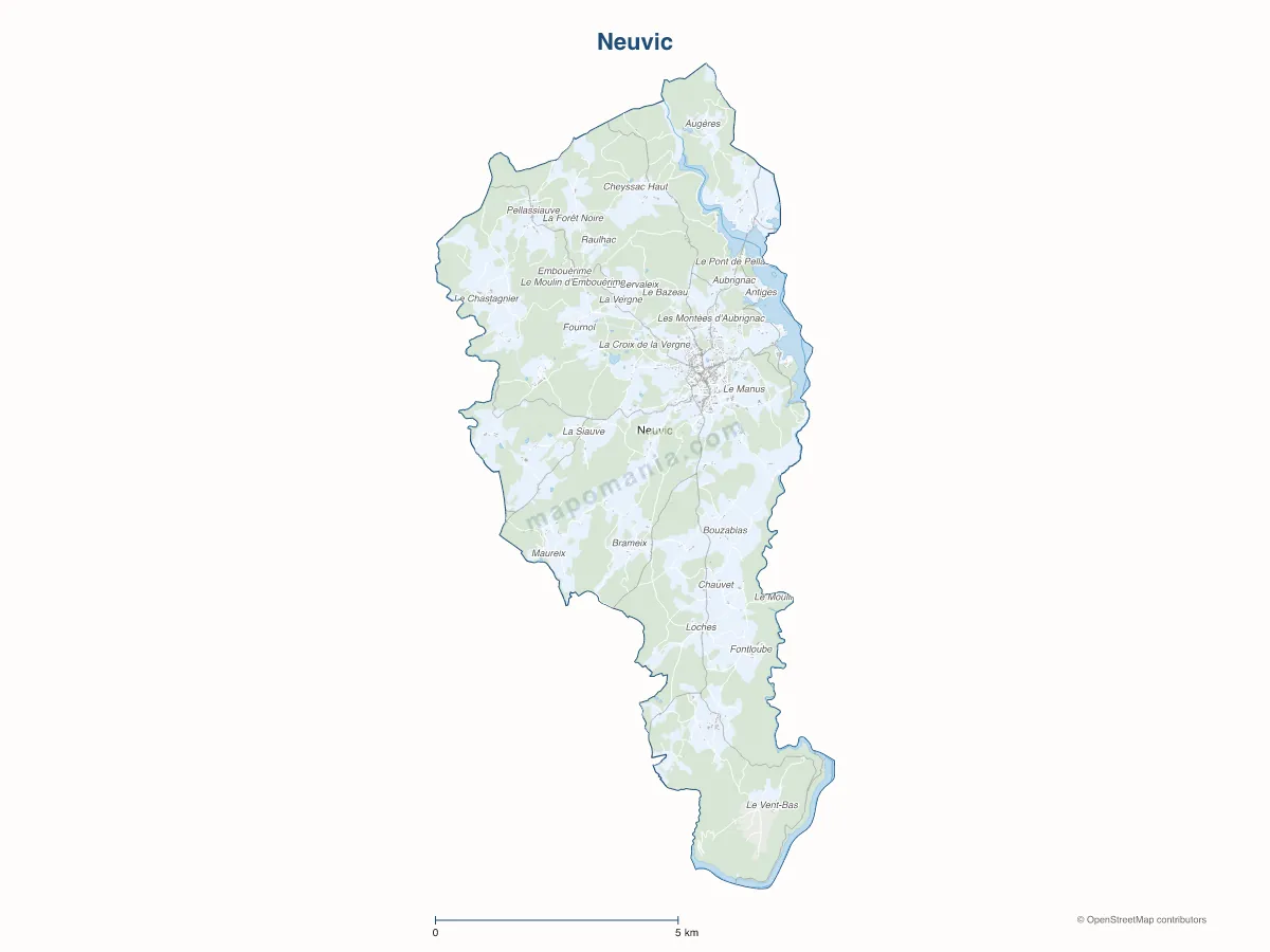 Carte de Neuvic à personnaliser