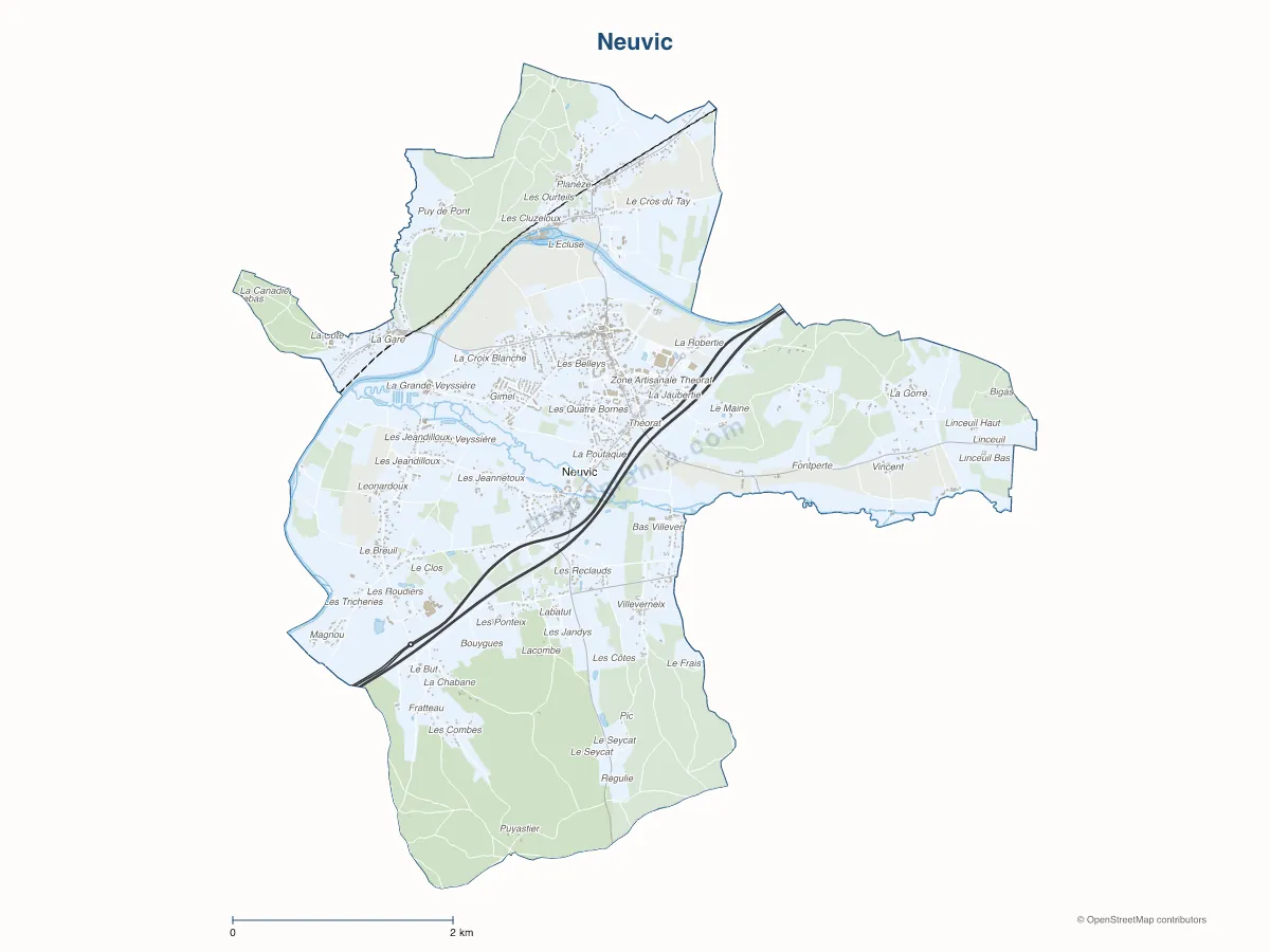 Carte de Neuvic à personnaliser