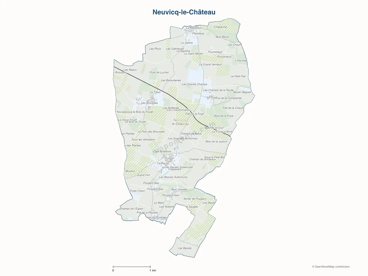 Carte de Neuvicq-le-Château à personnaliser