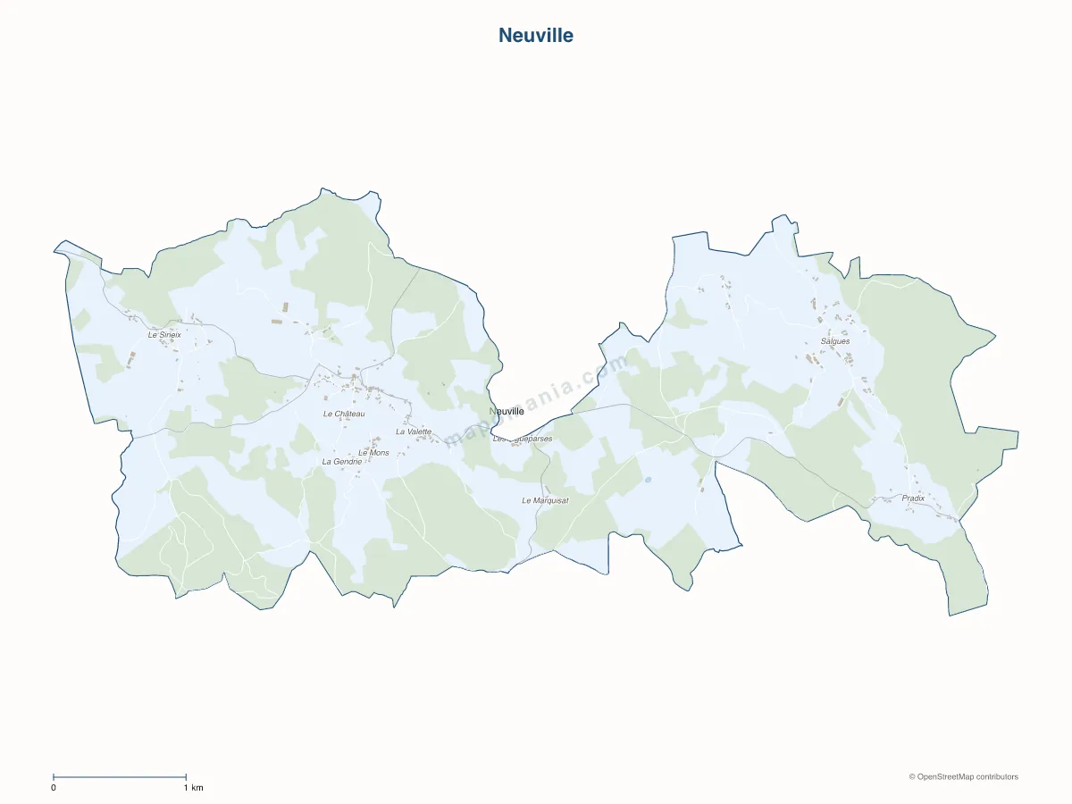 Carte de Neuville à personnaliser
