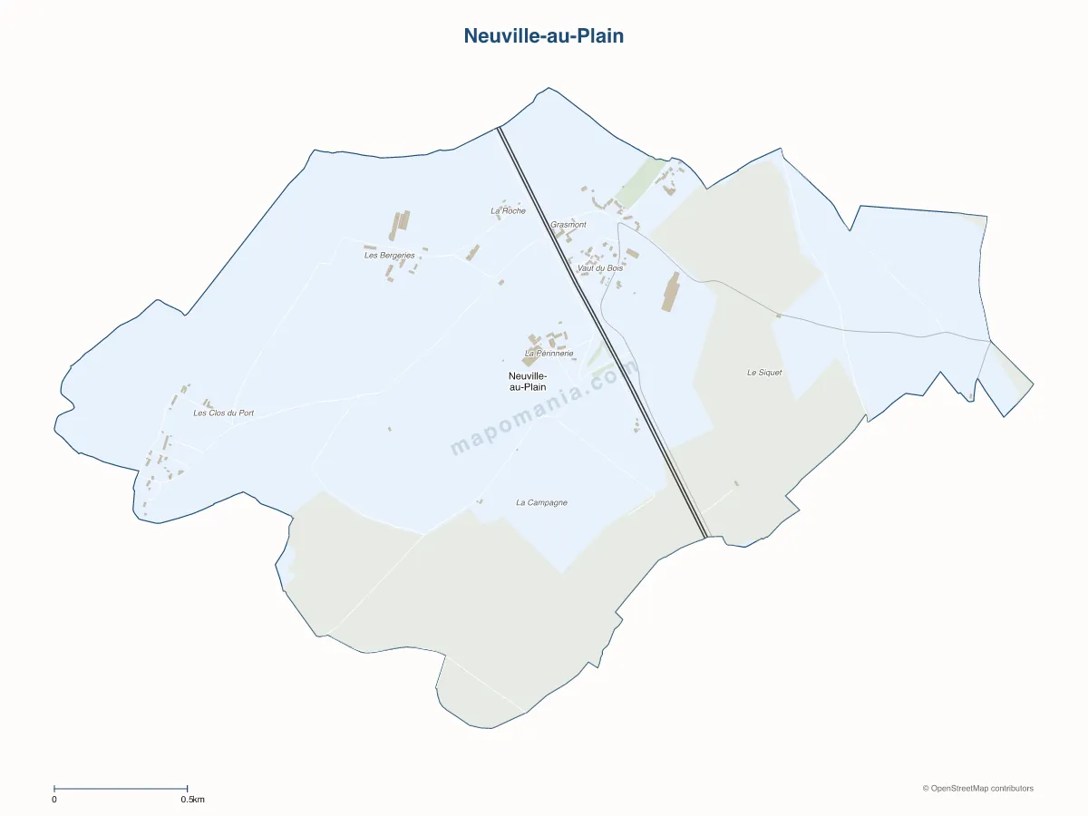 Carte de Neuville-au-Plain à personnaliser