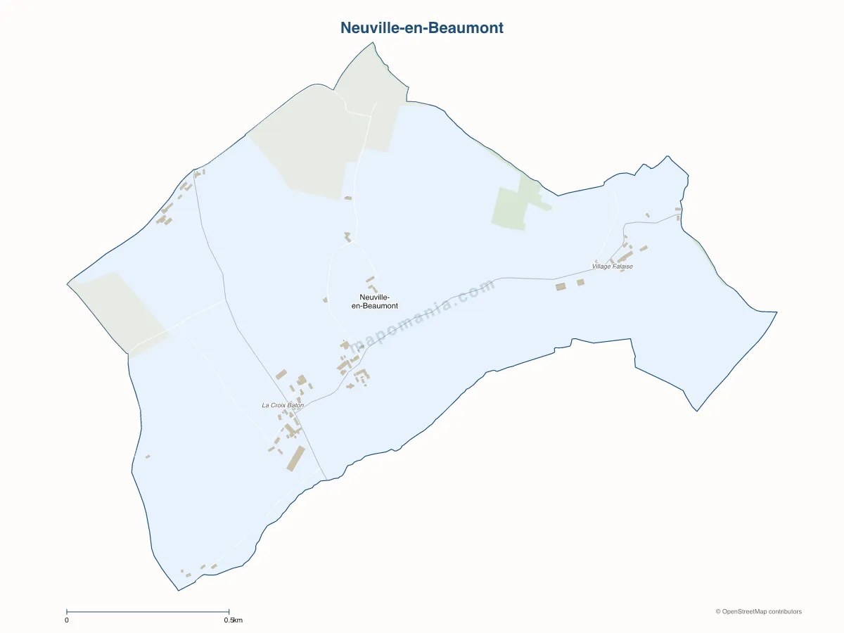 Carte de Neuville-en-Beaumont à personnaliser