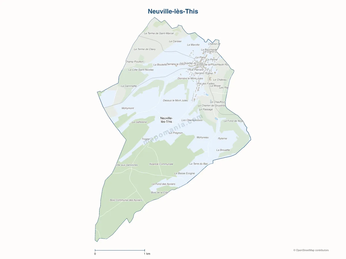Carte de Neuville-lès-This à personnaliser