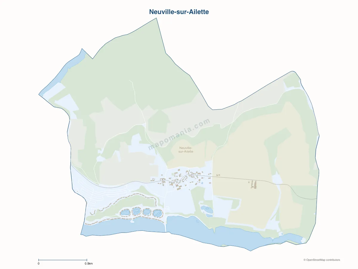 Carte de Neuville-sur-Ailette à personnaliser