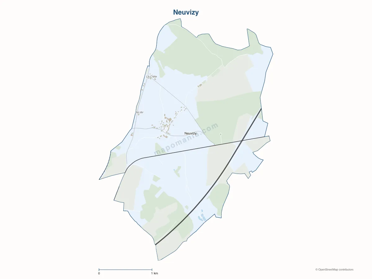 Carte de Neuvizy à personnaliser