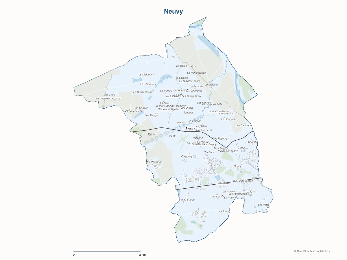 Carte de Neuvy à personnaliser