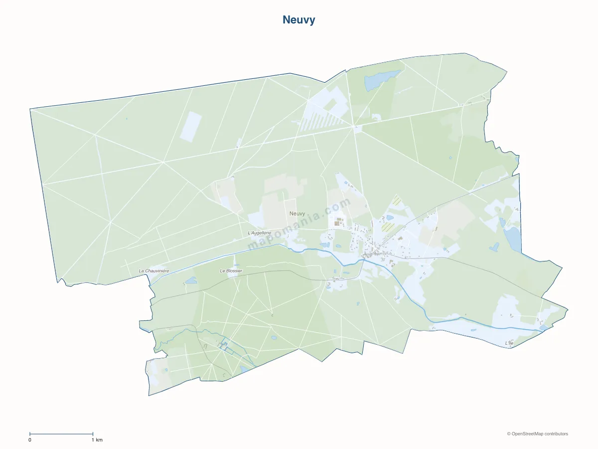 Carte de Neuvy à personnaliser