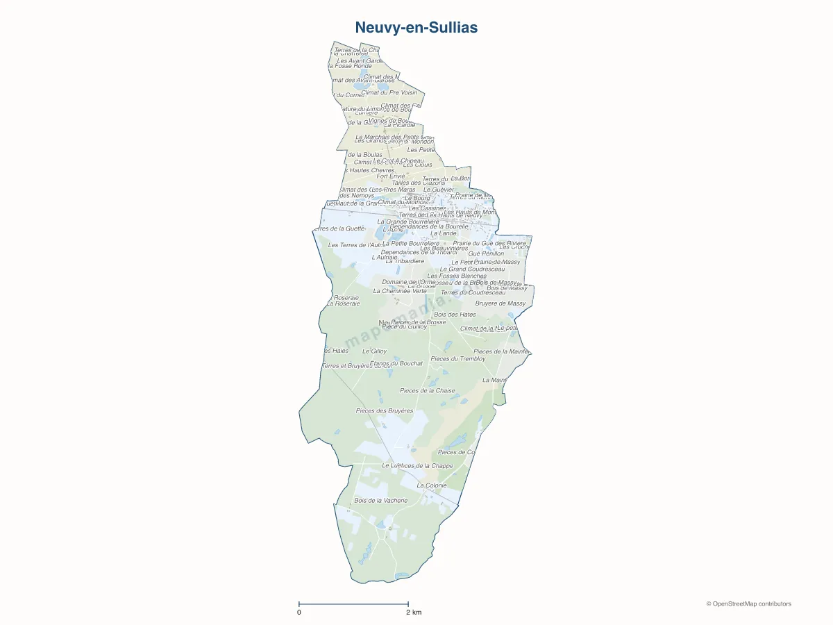 Carte de Neuvy-en-Sullias à personnaliser