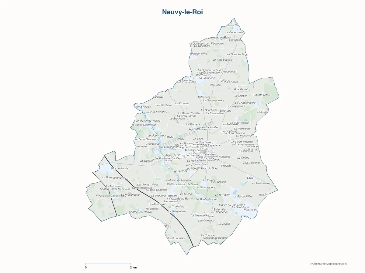Carte de Neuvy-le-Roi à personnaliser