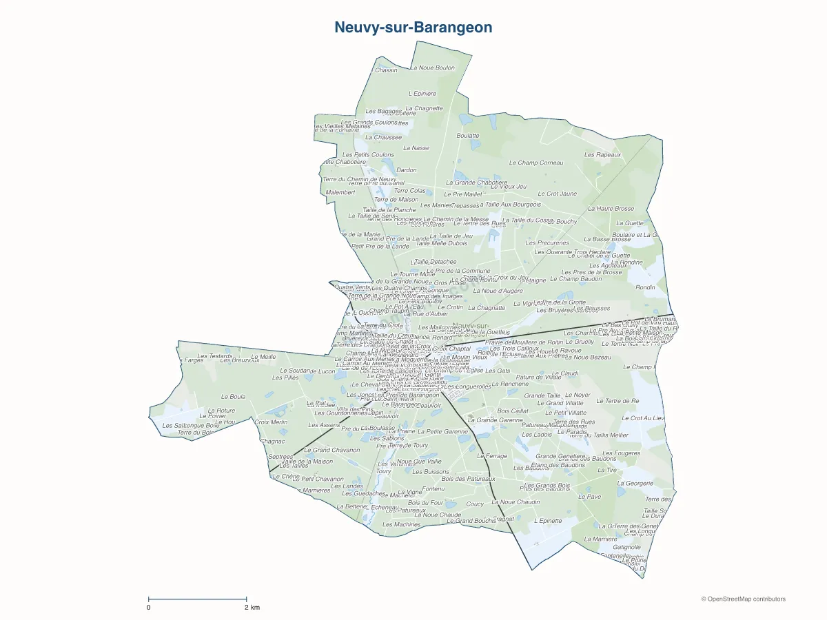 Carte de Neuvy-sur-Barangeon à personnaliser