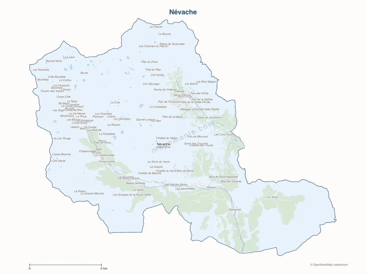 Carte de Névache à personnaliser