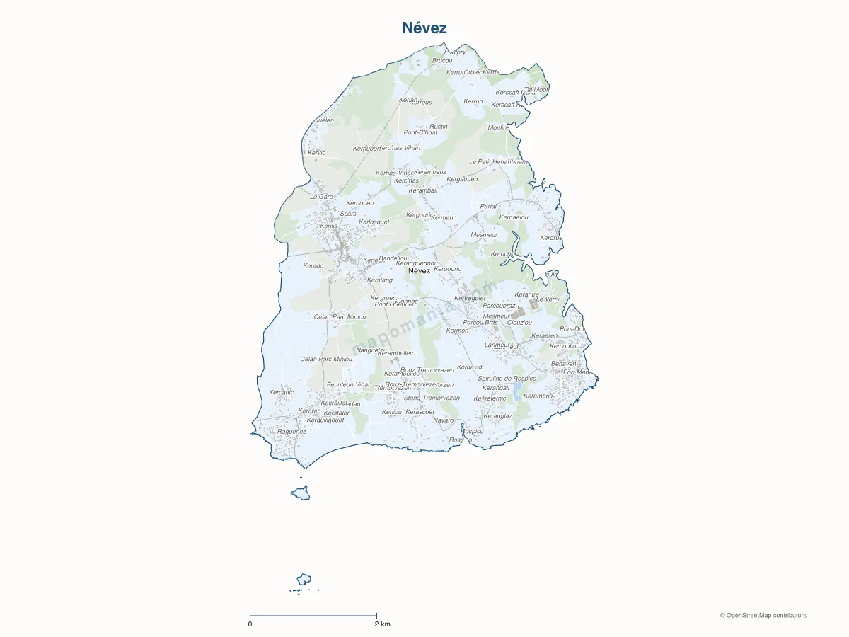 Carte de Névez à personnaliser