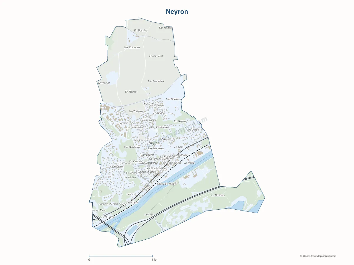 Carte de Neyron à personnaliser