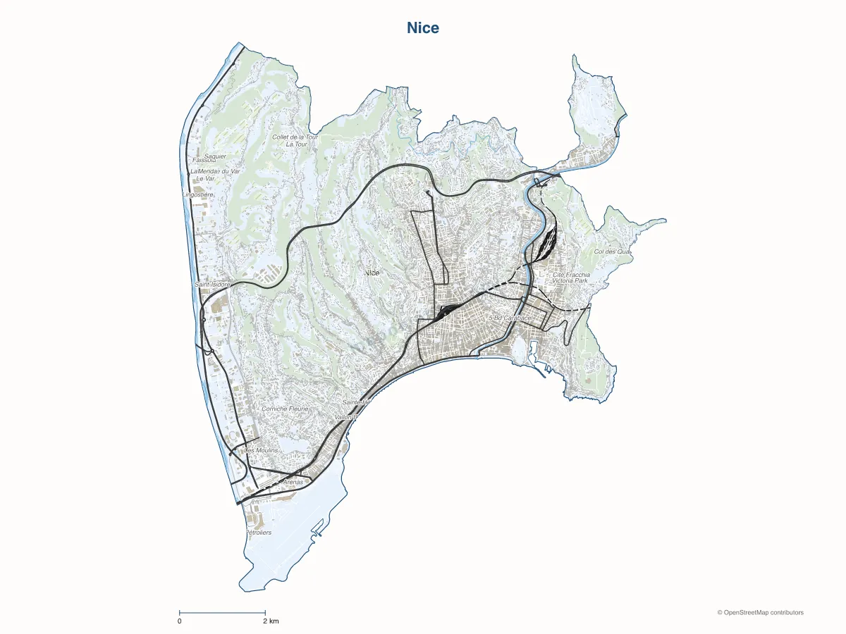 Carte de Nice à personnaliser