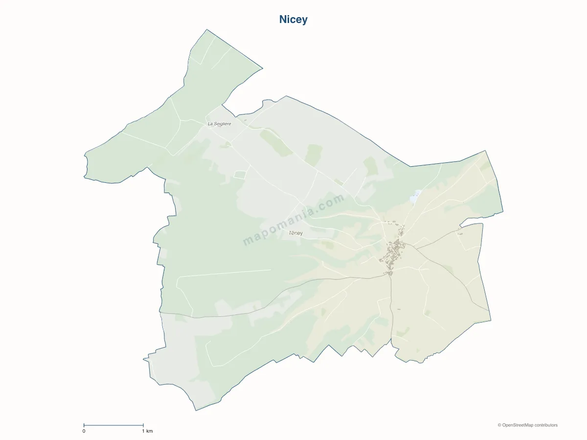 Carte de Nicey à personnaliser