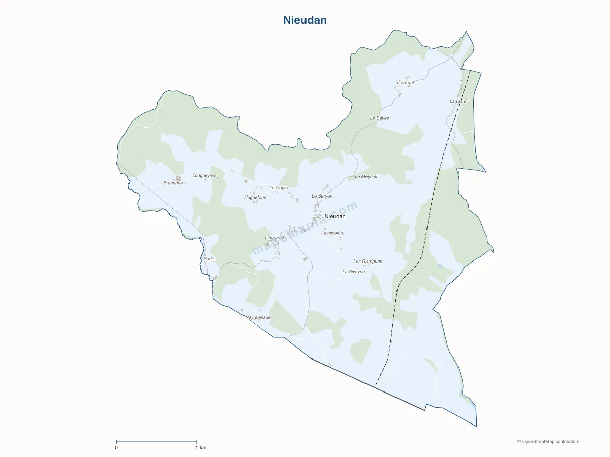 Carte de Nieudan à personnaliser