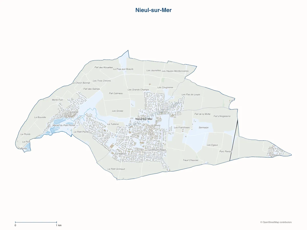 Carte de Nieul-sur-Mer à personnaliser