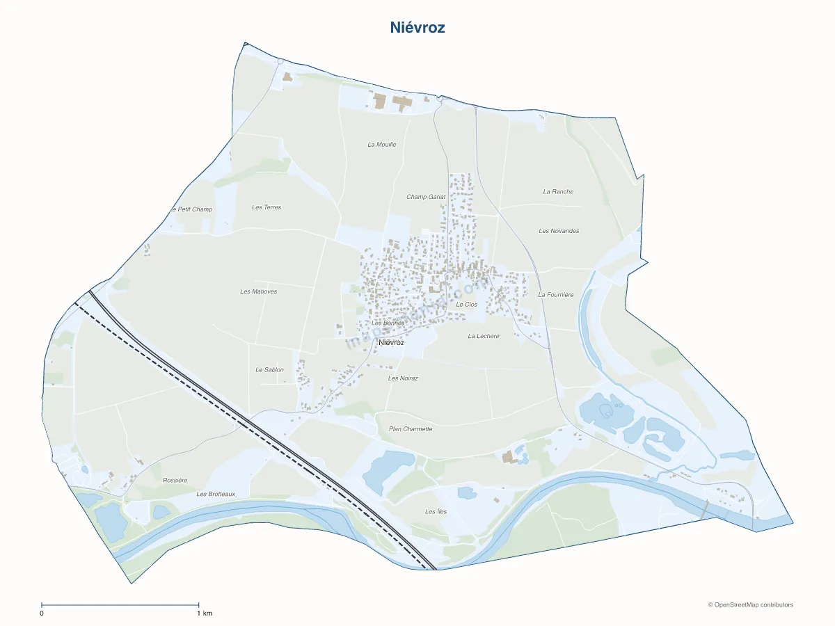 Carte de Niévroz à personnaliser