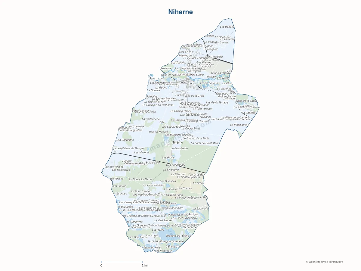 Carte de Niherne à personnaliser