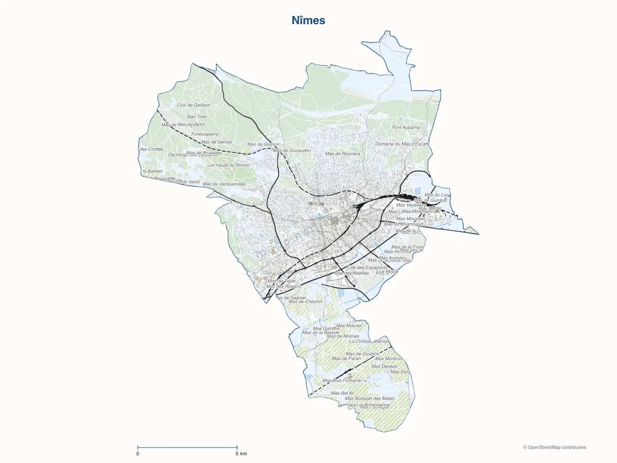 Carte de Nîmes à personnaliser