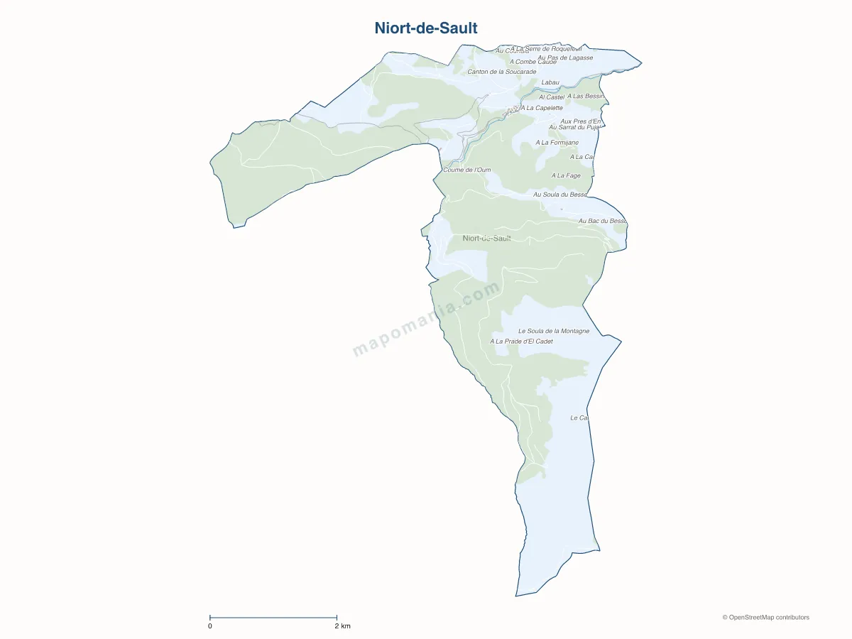 Carte de Niort-de-Sault à personnaliser