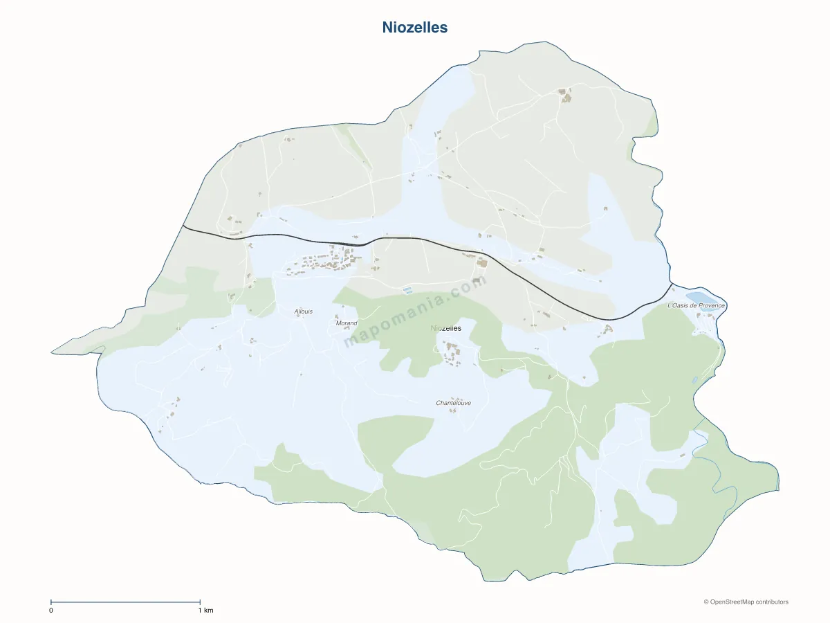 Carte de Niozelles à personnaliser