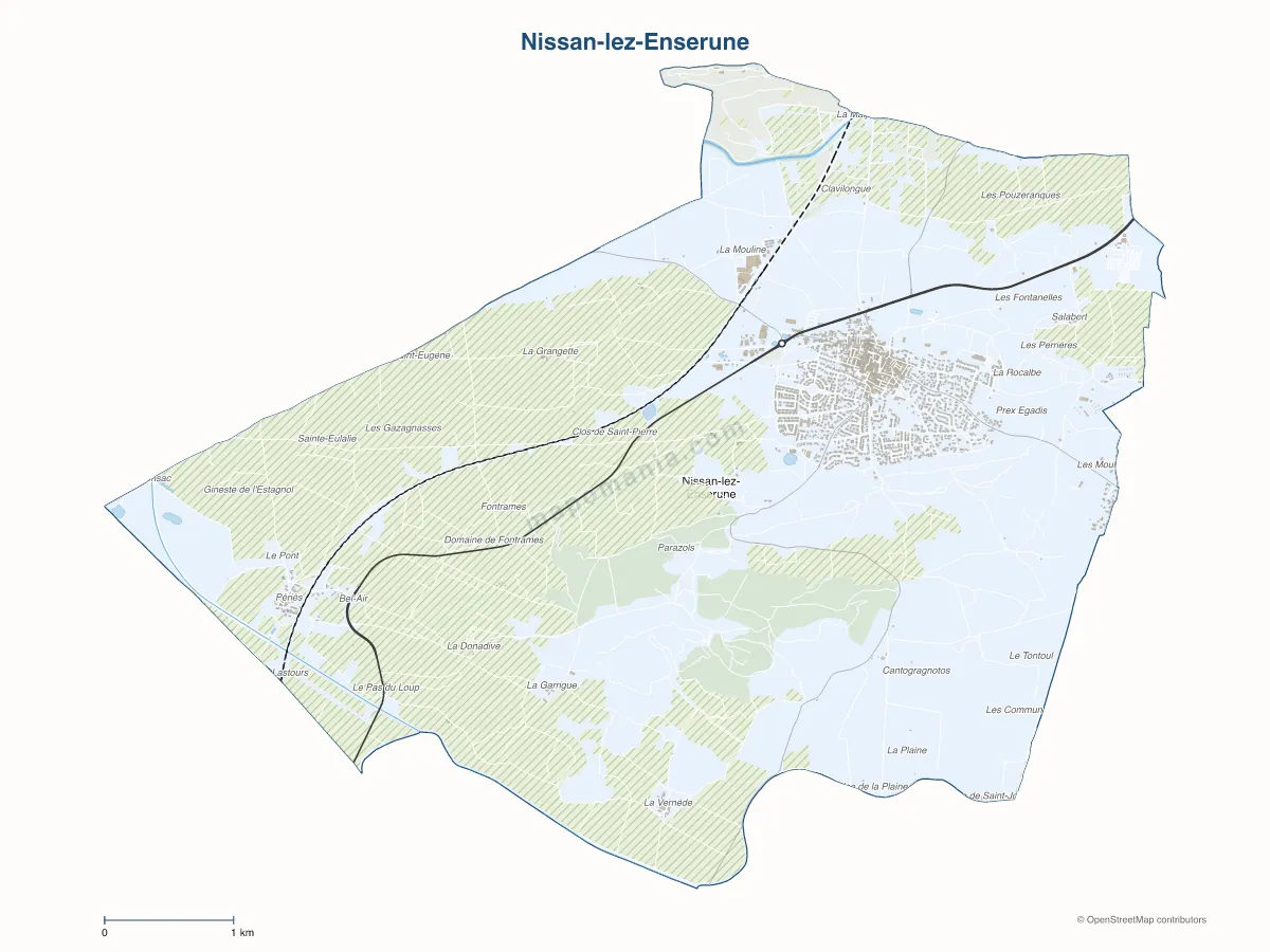Carte de Nissan-lez-Enserune à personnaliser
