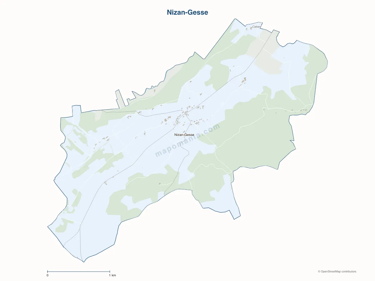Carte de Nizan-Gesse à personnaliser