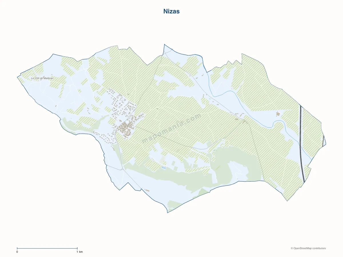 Carte de Nizas à personnaliser