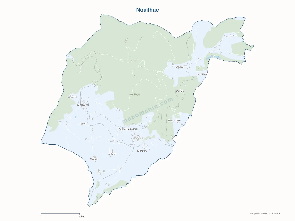 Carte de Noailhac à personnaliser
