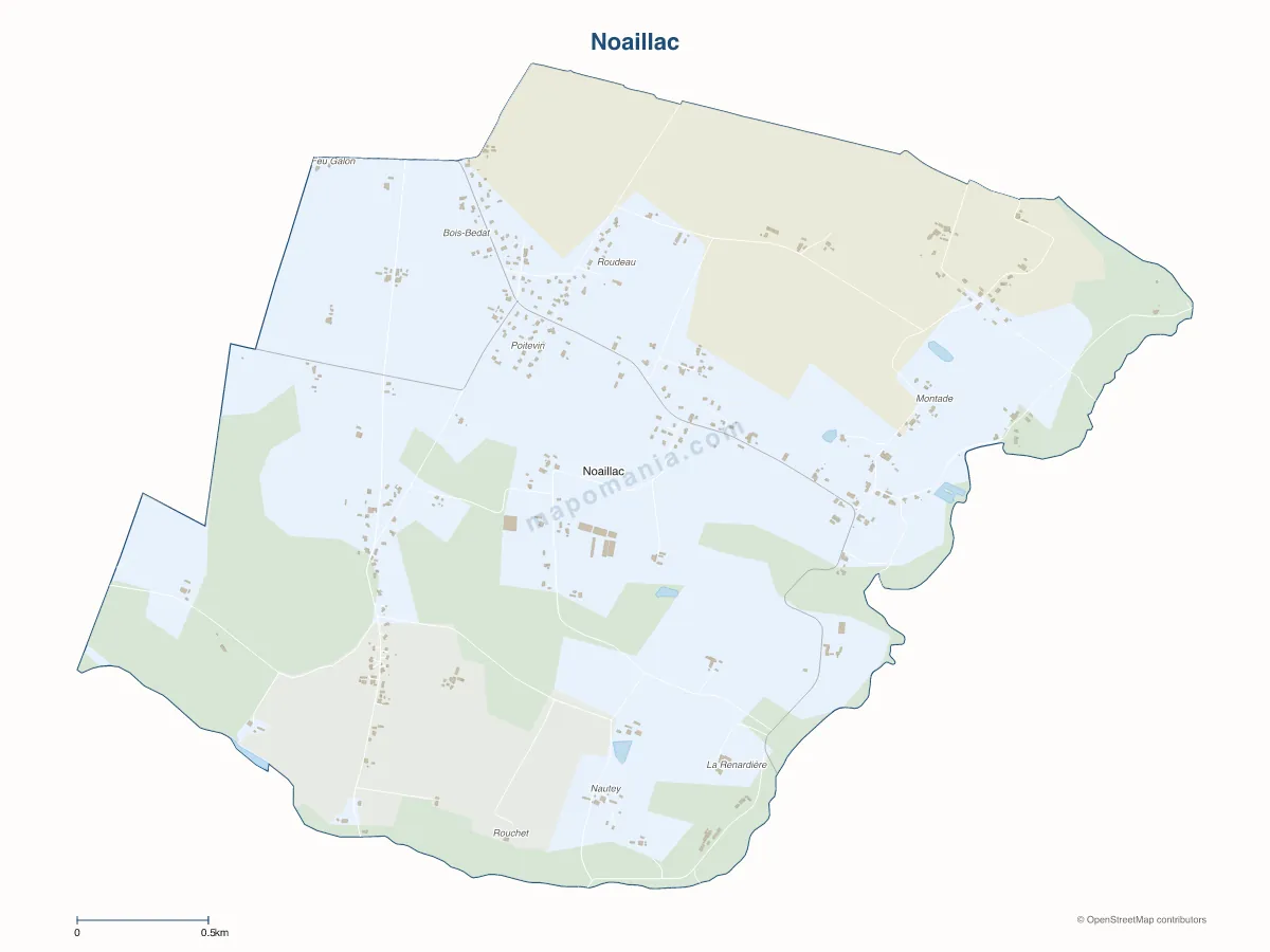 Carte de Noaillac à personnaliser