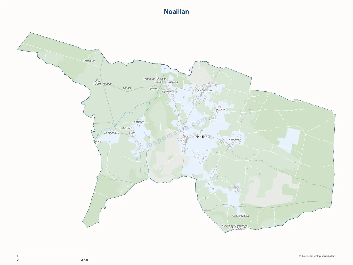 Carte de Noaillan à personnaliser