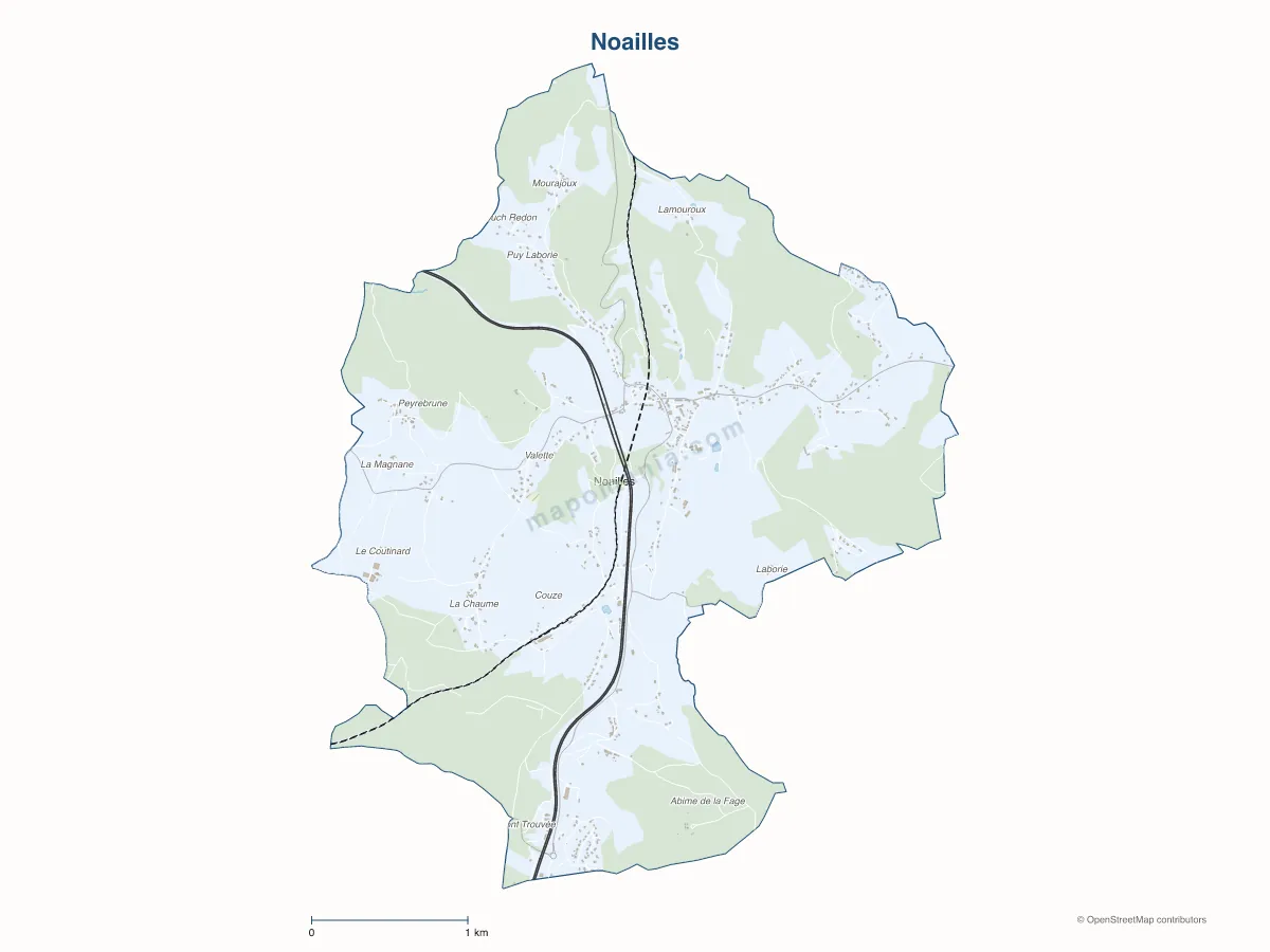 Carte de Noailles à personnaliser