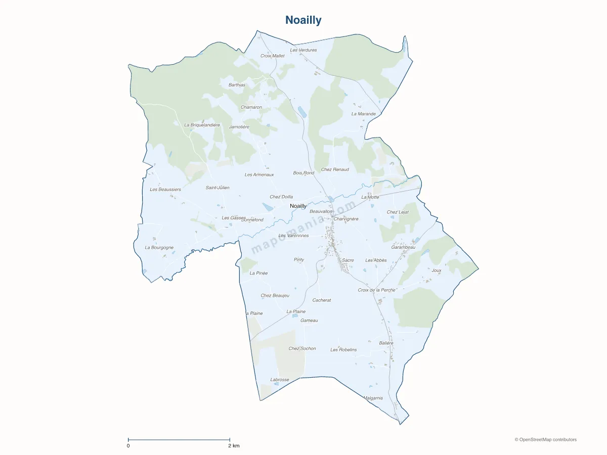 Carte de Noailly à personnaliser