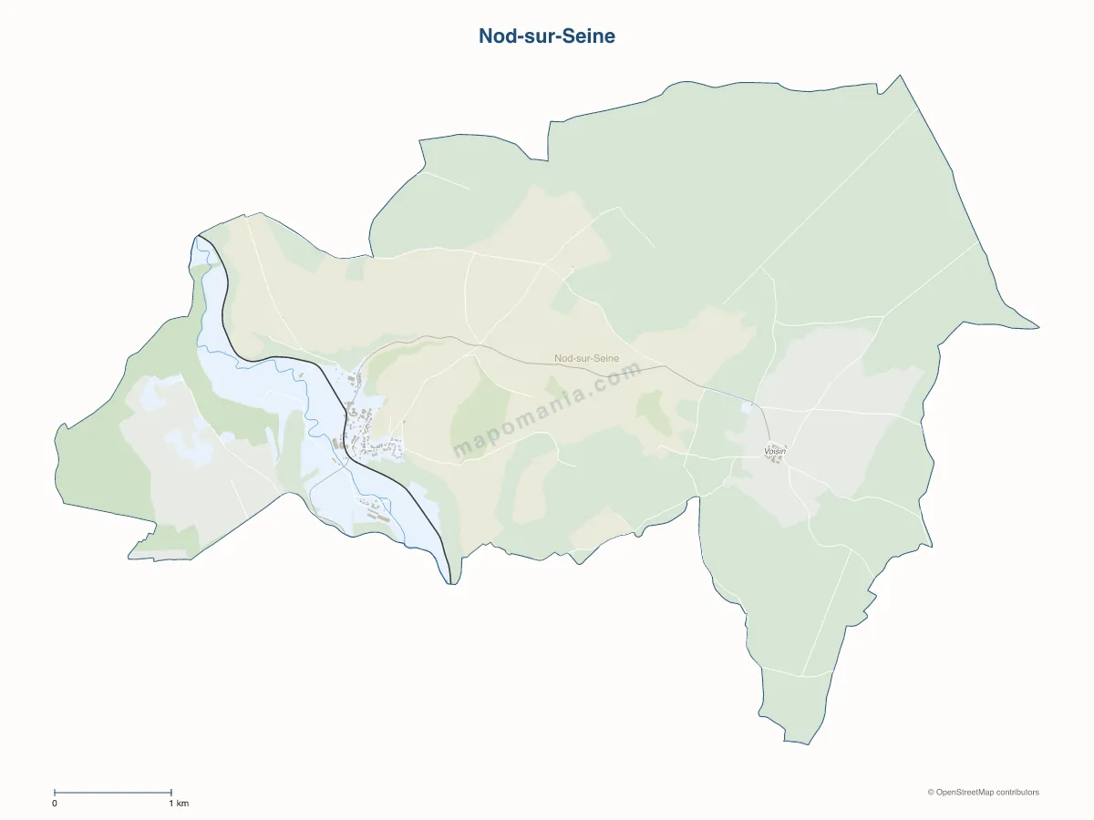 Carte de Nod-sur-Seine à personnaliser