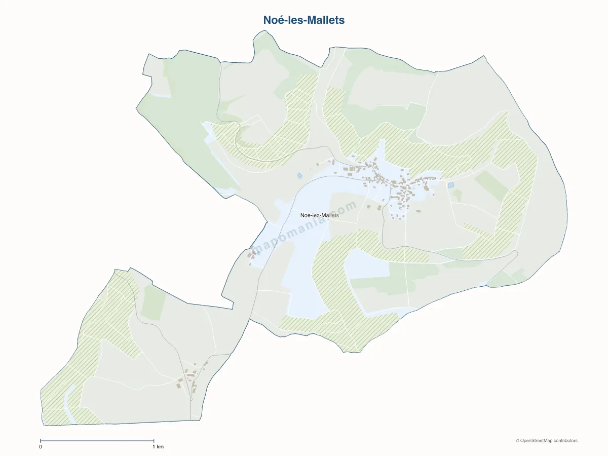 Carte de Noé-les-Mallets à personnaliser