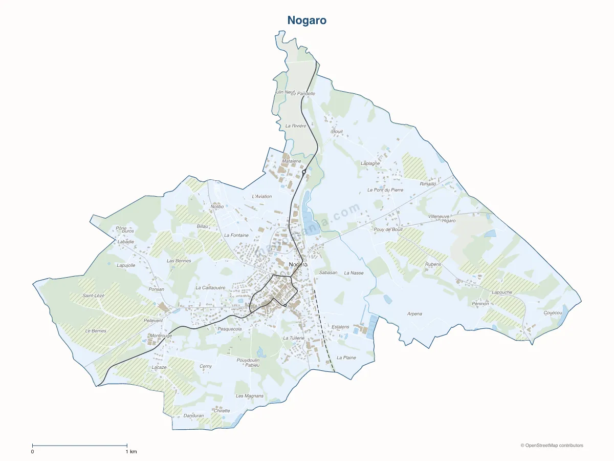 Carte de Nogaro à personnaliser