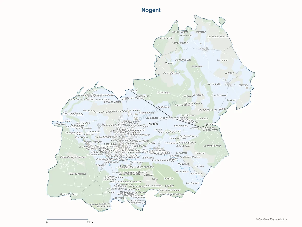 Carte de Nogent à personnaliser