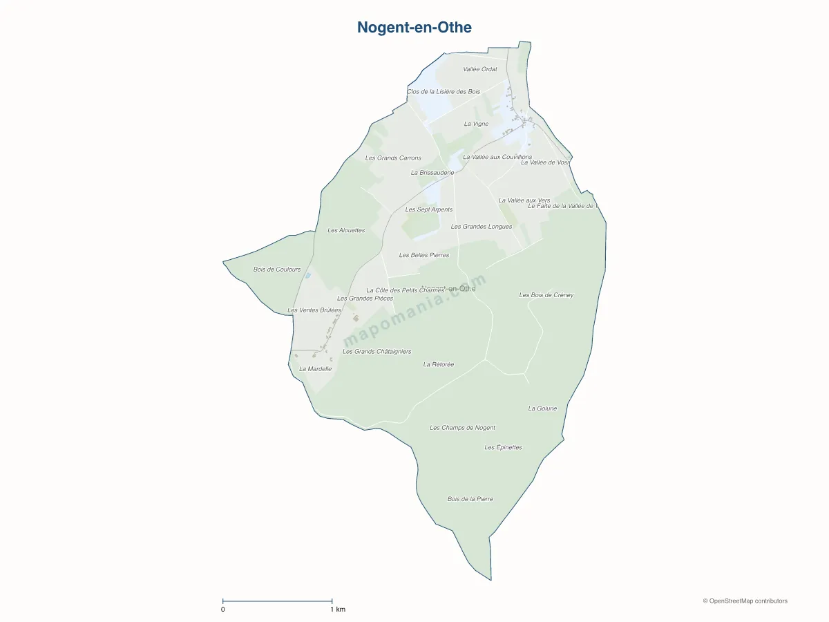 Carte de Nogent-en-Othe à personnaliser